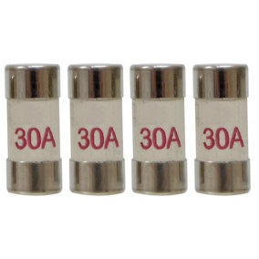 4 Pack of 30 Amp Consumer Unit Fuses BS1361 Cartridge Fuse - UK Made