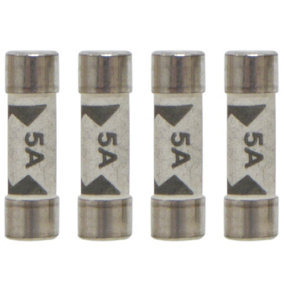 4 Pack of 5 Amp Consumer Unit Fuses BS1361 Cartridge Fuse