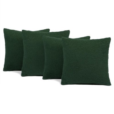 4 Pack of Boucle Teddy Fleece Cushion Covers