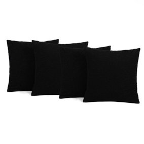4 Pack of Boucle Teddy Fleece Cushion Covers