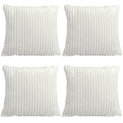 4 Pack of Ribbed Soft Fleece Cushion Covers DIY at B&Q