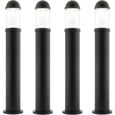 4 PACK Outdoor Bollard Post Light - 20W CCT LED Module - Textured Black Finish