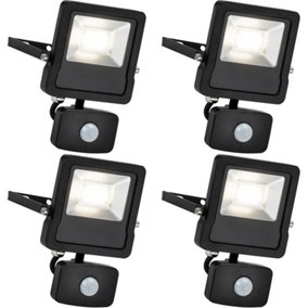 4 PACK Outdoor IP65 Automatic Floodlight - 20W Cool White LED - PIR Sensor
