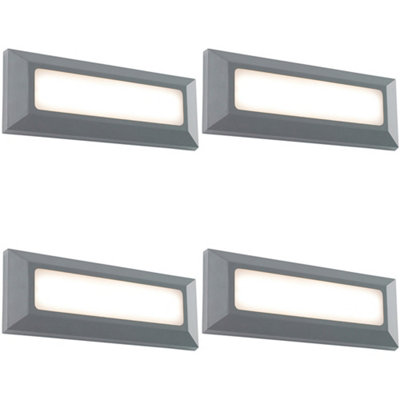 4 PACK Outdoor IP65 Pathway Guide Light - Direct 3W Warm White LED ...
