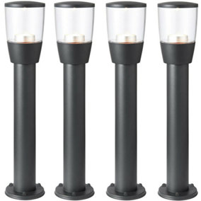 4 PACK Outdoor Post Bollard Light Anthracite 0.5m LED Driveway Foot Path Lamp