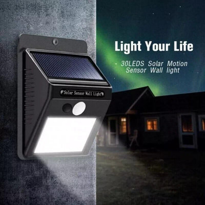 4 Pack Outdoor Solar Powered LED Wall Light with PIR Motion Sensor