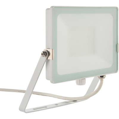 4 PACK Outdoor Waterproof LED Floodlight - 50W Cool White LED - Matt White - 5