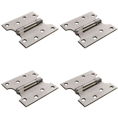 4 PACK - PAIR 102 x 152 x 3mm Parliament Hinge Satin Stainless Steel Internal Door