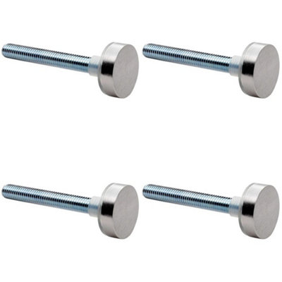 4 PACK - PAIR Bolt Cap Fixing Pack Setfor 22mm D Pull Door Handles Satin Stainless Steel
