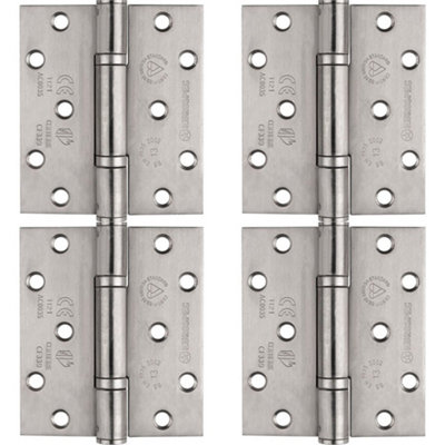 4 PACK - PAIR Grade 13 Heavy Duty Thrust Bearing Hinge - 100 x 89mm Satin Stainless Steel