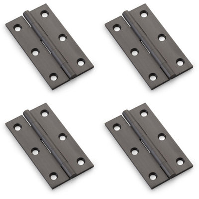 4 PACK - PAIR Solid Brass Cabinet Butt Hinge - 75mm - Dark Bronze Premium Cupboard