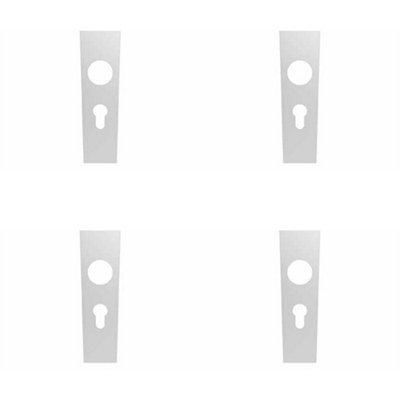 4 PACK - PAIR Square Lock EURO Cylinder Plate Cover 170 x 45 x 8mm Satin Steel DIN 47.5cc