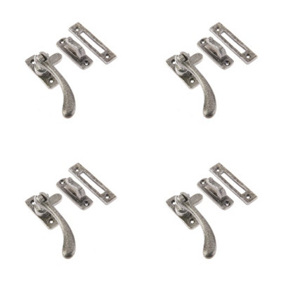 4 PACK Pewter Range Bulb End Casement Fasteners 95x55mm for Stylish Windows - Window Handle
