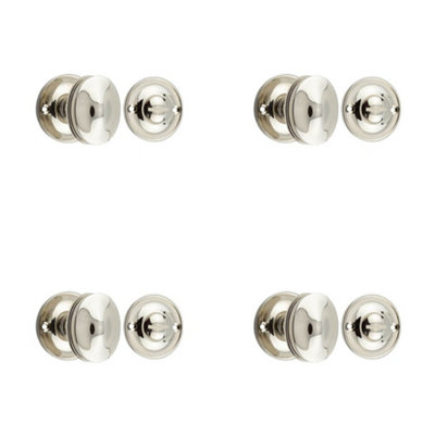 4 PACK Polished Nickel 40mm Turn & Release Door Handle for Luxury Homes - Door Handle