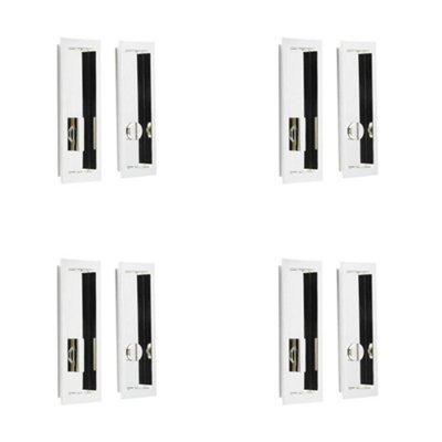 4 PACK Polished Nickel Rectangular Turn & Release for Enhanced Privacy - Door Handle