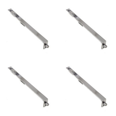 4 PACK Polished Stainless Steel Lever Action Flushbolts for Secure Double Doors