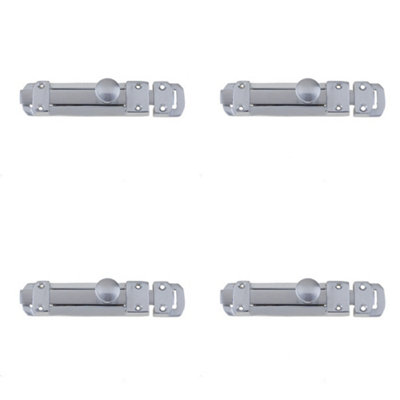 4 PACK Premium 116x30mm Satin Chrome Contract Door Bolts for Ultimate Security - Door Bolt Lock