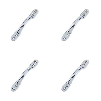 4 PACK Premium 152mm Polished Chrome Sash Handle for Windows - Window Fastener