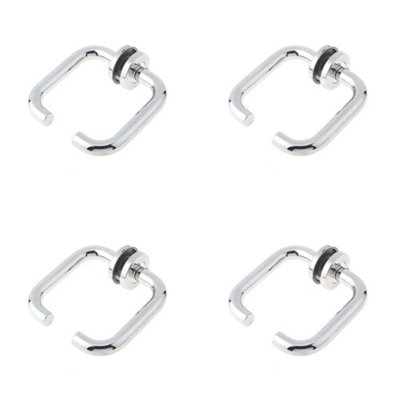 4 PACK Premium 19mm Polished Stainless Steel Door Handle on Rose Grade 304 - Interior Handle