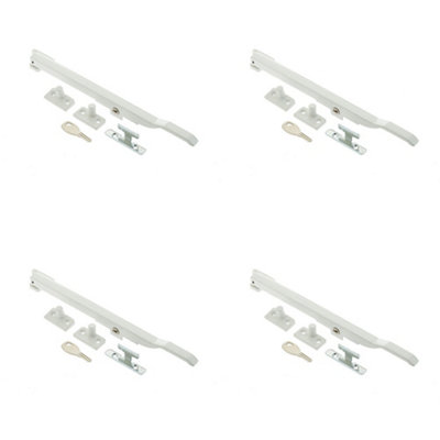 4 PACK Premium 250mm White Lockable Casement Stays for Secure Windows - Window Peg Bar