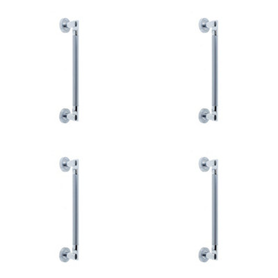 4 PACK Premium 305mm Polished and Satin Chrome Pull Handle for Doors - Door Handle