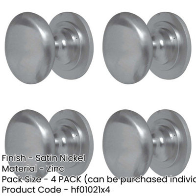 4 PACK Premium 38mm Satin Nickel Cupboard Knob for Stylish Home Decor - Kitchen Cabinet Knob