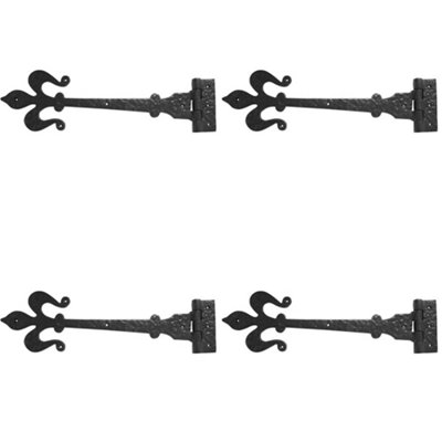 4 PACK Premium 400mm Antique Black Gate Hinge for Classic Doors - Traditional Gate Door - Door Hinges