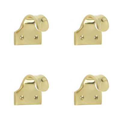 4 PACK Premium 50mm Polished Brass Sash Lifts for Windows and Doors - Window Fastener