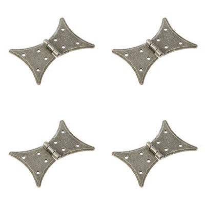4 PACK Premium 64x50mm Pewter Butterfly Hinge for Cabinets and Furniture - Traditional Gate Door - Door Hinges