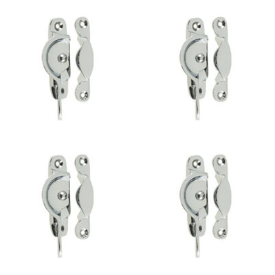 4 PACK Premium 65mm Narrow Fasteners in Polished Chrome for Secure Fixings - Window Fastener