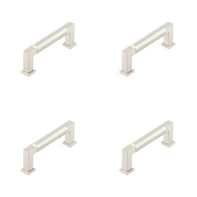4 PACK Premium 96mm Satin Nickel Round Cabinet Handle for Modern and Traditional Decor - Kitchen Drawer Pull Handle