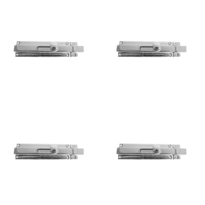 4 PACK Premium Architectural Slide Bolts in Polished Chrome - 150x40mm for Enhanced Security - Door Bolt Lock