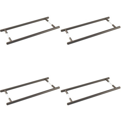 4 PACK Premium Back-to-Back Dark Bronze Pull Handle 425mm with Modern Design - Door Handle