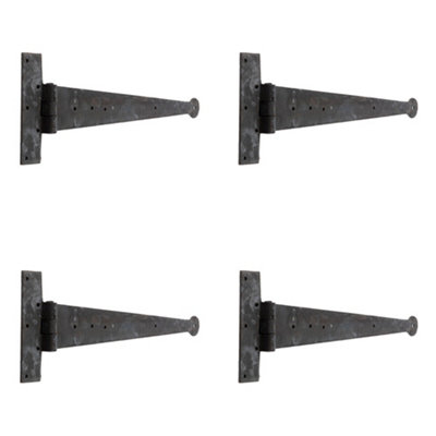 4 PACK Premium Beeswax T Hinge 370x132mm for Doors and Cabinets - Traditional Gate Door - Door Hinges