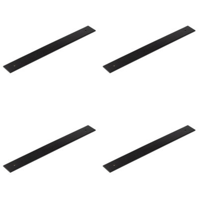 4 PACK Premium Black Backplates for Cabinet Handle - 268x30mm - Kitchen Drawer Pull Handle