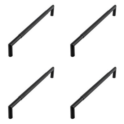 4 PACK Premium Black Mitred Knurled Pull Handle 425x19mm for Stylish Doors - Door Handle