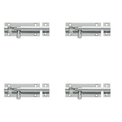 4 PACK Premium Brass Heavy Straight Barrel Bolts 102x38mm for Maximum Security - Door Bolt