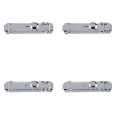 4 PACK Premium Contract Door Bolts 116x30mm in Polished Chrome Finish - Door Bolt Lock