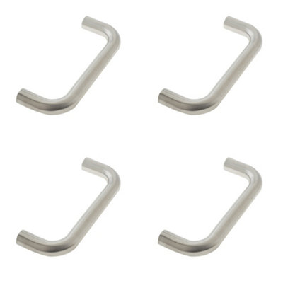 4 PACK Premium Grade 304 Stainless Steel D Shape Pull Handle - 19mm Satin Finish - Door Handle