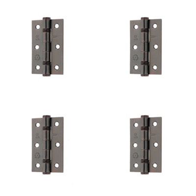 4 PACK Premium Grade 7 Steel Ball Bearing Hinge - 76x50mm in Elegant Bronze Finish - Door Hinges