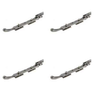 4 PACK Premium Pewter Bulb End Casement Stays 203x15x6mm for Windows and Doors - Window Peg Bar
