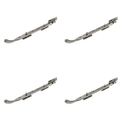 4 PACK Premium Pewter Bulb End Casement Stays - 243mm x 15mm x 6mm - Window Peg Bar
