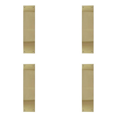4 PACK Premium Polished Brass Fingerplates 350x75mm for Elegant Door Finishes - Door Protector Plate