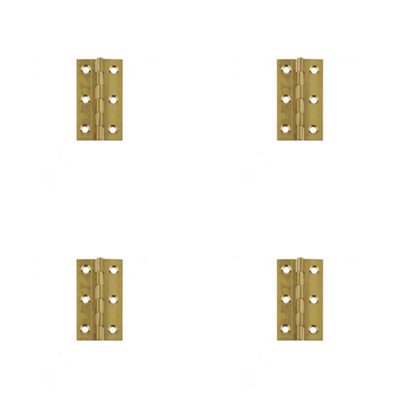 4 PACK Premium Polished Brass Plain Butt Hinge 51x28x1.5mm for Durable Door Hardware - Door Hinges