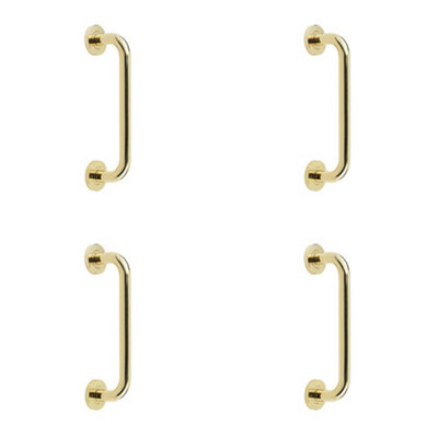 4 PACK Premium Polished Brass Pull Handle 225x19mm for Elegant Furnishings - Door Handle
