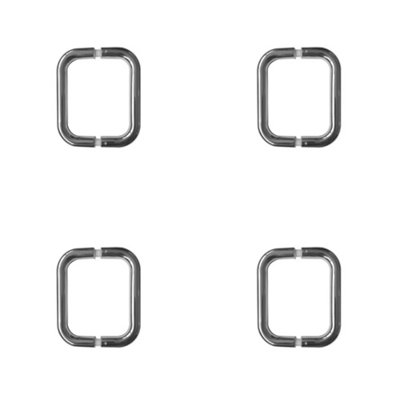 4 PACK Premium Polished Stainless Steel 19mm D Shape Pull Handle for B2B Fixing - 425x19mm Size - Door Handle