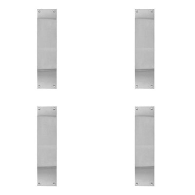 4 PACK Premium Polished Stainless Steel Finger Plates 350x75mm for Ultimate Durability - Door Protector Plate