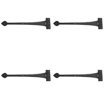 4 PACK Premium Quality Antique Black Gate Hinge - 430mm Durable Design - Traditional Gate Door - Door Hinges
