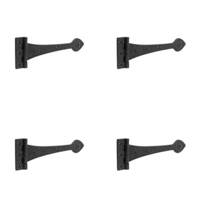 4 PACK Premium Quality Antique Gate Hinge 315mm in Elegant Black Finish - Traditional Gate Door - Door Hinges