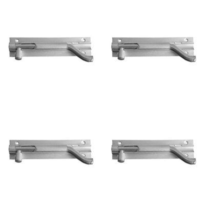 4 PACK Premium Satin Anodised Aluminium Necked Barrel Bolts 100x25mm for Enhanced Security - Door Bolt